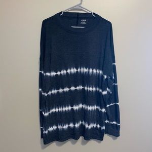 PINK Oversized Long Sleeve Tie Dyed Top